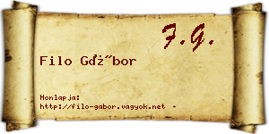 Filo Gábor névjegykártya