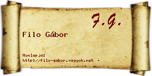 Filo Gábor névjegykártya