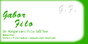 gabor filo business card